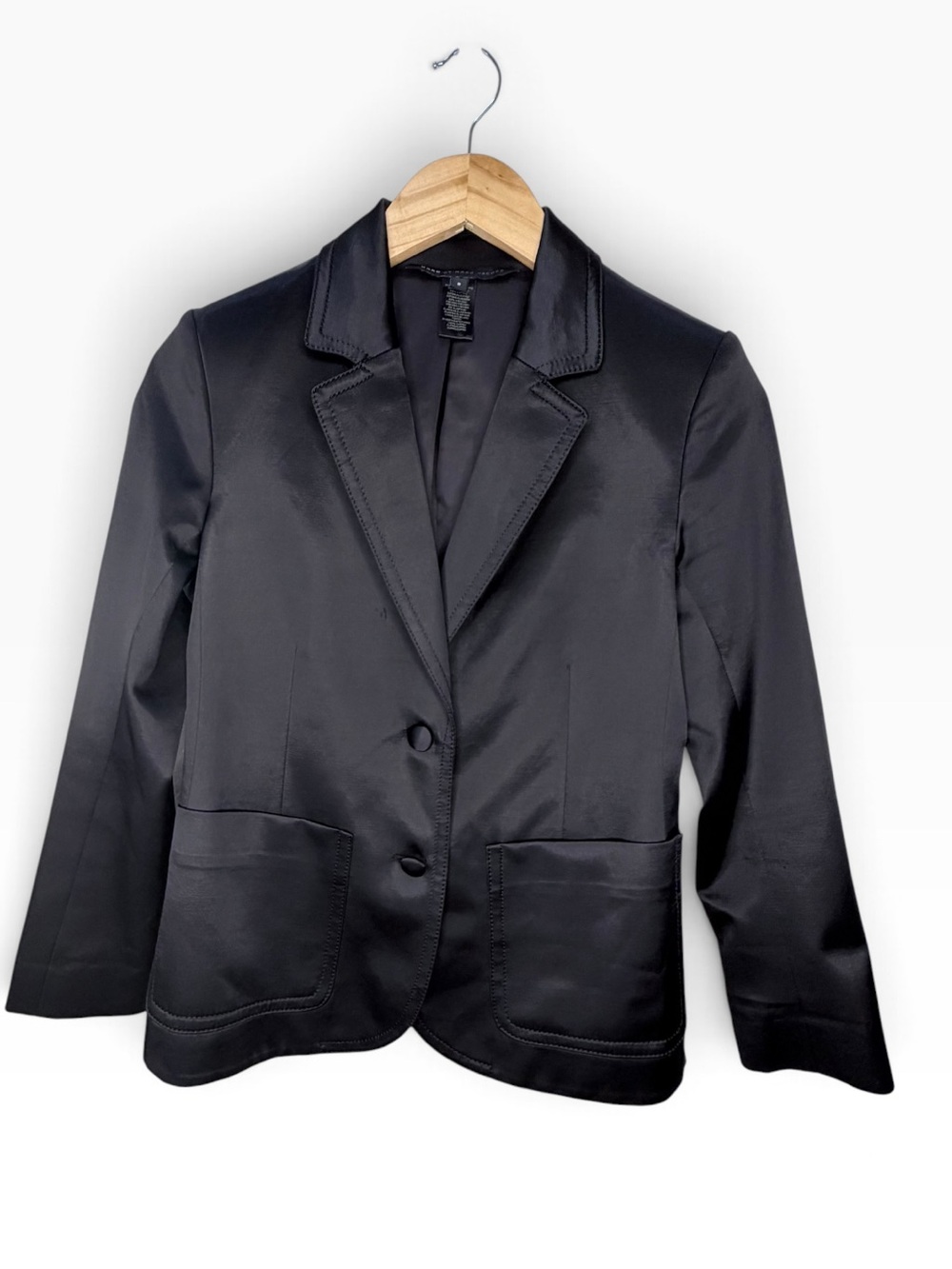 Marc By Marc Jacobs Black Satin Notch-Lapel Blazer